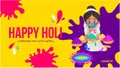 Holi Festival Banner Design Illustration Royalty Free Stock Photo