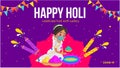 Holi Festival Banner Design Illustration Royalty Free Stock Photo