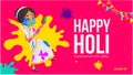 Holi Festival Banner Design Illustration Royalty Free Stock Photo