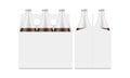 Six-Pack Brown Bottle Carrier Box Mockup, Front and Side View Royalty Free Stock Photo