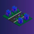Vector isometric futuristic new city Royalty Free Stock Photo