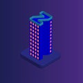 Isometric Modern Flat Building Vector illustration