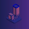 Vector Isometric Flat Building With Letter J Royalty Free Stock Photo