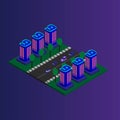 Futuristic City ÃÂ°sometric Flat Building Graphic Design Royalty Free Stock Photo