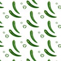 Chili pepper vector template . On white background . Green . Royalty Free Stock Photo