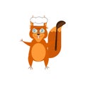 Vector illustration of a squirrel chef .