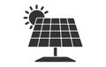 vector black solar panel icon on white background. Royalty Free Stock Photo