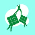 simple ketupat green, vector art