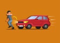 Car Hit People, Hit And Run Car Crash And Accident Illustration Cartoon Vector
