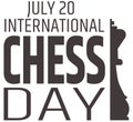 Chess day greeting card. Chess king silhouette.