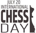 Chess day greeting card. Chess king silhouette. Royalty Free Stock Photo