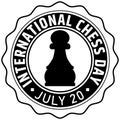 Chess stamp with pawn emblem.