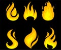 Sets fire torch Collection icons flame vector illustration Royalty Free Stock Photo