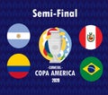 Copa America 2020 Semi final Flags Countries Royalty Free Stock Photo