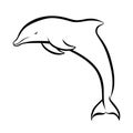 Happy dolphin sketch symbol Royalty Free Stock Photo
