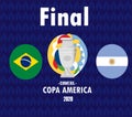 Copa America 2020 final Brazil vs Argentina flags