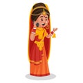 Vector Graphic Illustration of Indian Bride