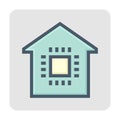 Smart home or home automation vector icon design, 48X48 pixel perfect and editable stroke Royalty Free Stock Photo