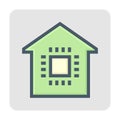 Smart home or home automation vector icon design, 48X48 pixel perfect and editable stroke
