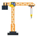 Tower crane build machine illustration