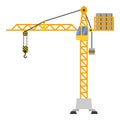 Tower crane build machine illustration