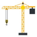 Tower crane build machine illustration