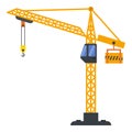 Tower crane build machine illustration