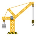 Tower crane build machine illustration