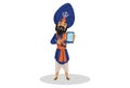 Vector Graphic Illustration of Punjabi Nihang Sardar Royalty Free Stock Photo