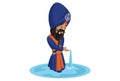 Vector Graphic Illustration of Punjabi Nihang Sardar Royalty Free Stock Photo