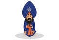 Vector Graphic Illustration of Punjabi Nihang Sardar Royalty Free Stock Photo