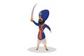 Vector Graphic Illustration of Punjabi Nihang Sardar Royalty Free Stock Photo