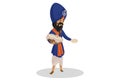 Vector Graphic Illustration of Punjabi Nihang Sardar Royalty Free Stock Photo