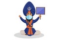 Vector Graphic Illustration of Punjabi Nihang Sardar Royalty Free Stock Photo