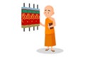 Vector Graphic Illustration of Indian Urban Monk