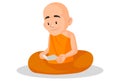 Vector Graphic Illustration of Indian Urban Monk