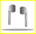 bluetooth earphones art vectors model Royalty Free Stock Photo