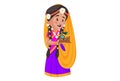 Vector Graphic Illustration of Goddess Radha