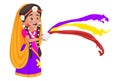 Vector Graphic Illustration of Goddess Radha