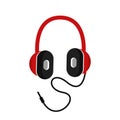 Headset illustration with simple style on white background isolated Royalty Free Stock Photo