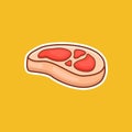 steak meat simple style illustration, meat vector, meat icon, steak meat isolated design Royalty Free Stock Photo