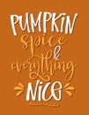 Pumpkin Spice and Everything Nice - Hand drawn saying.