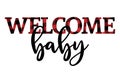 Welcome baby - Baby Shower set illustration with lumberjack pattern Royalty Free Stock Photo