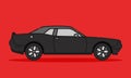 Dodge Challenger black automobile vector illustration Royalty Free Stock Photo