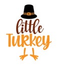 Mommy`s little Turkey - Baby clothes calligraphy label.