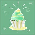 Cup Cake Ice Cream The Yellow Jam Vector Illustration Royalty Free Stock Photo