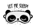 Net me sleep! - funny hand drawn doodle. sleeping mask, stars, hearts.