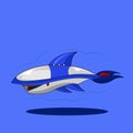 Illustration Vector Graphic Of The Blue Shark Submarine