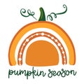 Pumpkin Season - Religion quote Thanksgiving day, Halloween lettering message.