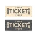 Vintage theatre or cinema ticket. Concert, party or festival ticket vector. Ticket mockup for entrance to events. Retro ticke.
